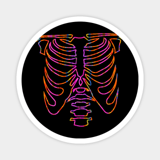 Skeleton Chest Colorful Rainbow Magnet